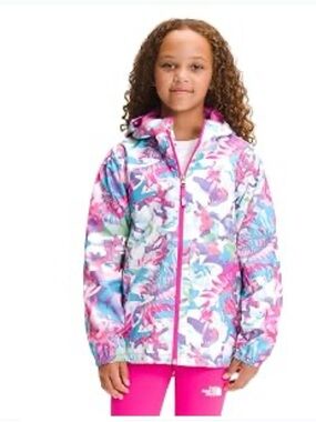 The North Face Kids' Pink Blue Floral Hooded Swim Jacket